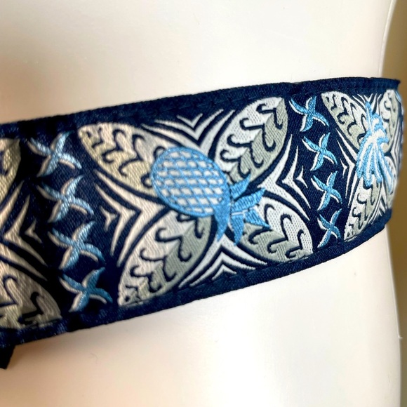 Punch USA Blue Hawaiian Theme Belt D Ring Ribbon Y2K Preppy Golf Blue One Size - Picture 3 of 11